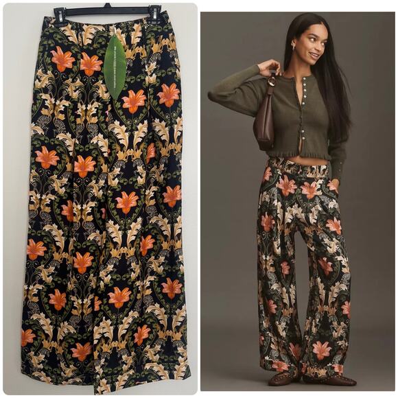 Farm Rio x Anthropologie Floral Trouser Pants - Picture 1 of 7